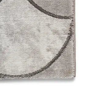 Grey Silver Abstract Optical/ (3D) Easy to clean Rug for Bedroom & Living Room-120cm X 170cm