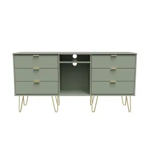 Fuji 6 Drawer Sideboard in Reed Green (Ready Assembled)