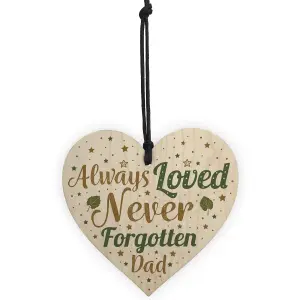 Red Ocean Special Dad Wooden Heart Memorial Grave Tribute Verse Plaque Christmas Tree Memorial Decoration Keepsake