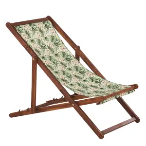 Sun Lounger Wood Dark Brown ANZIO