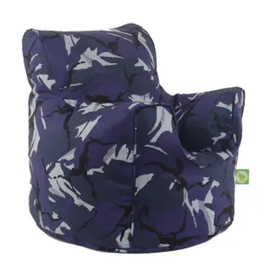 Cotton Blue Urban Camo Bean Bag Arm Chair Toddler Size