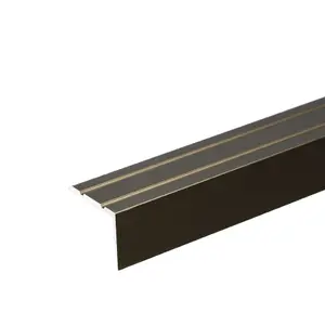 Self-adhesive anodised aluminium anti non slip stair edge nosing trim 900mm x 25mm x 20mm A36 olive