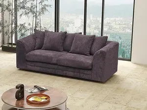 Chicago Jumbo Cord 3 Seater Sofa Chocolate