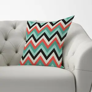 Geometric Colored Chevron Pattern Cushions 60cm x 60cm