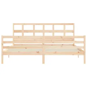 Berkfield Bed Frame with Headboard 200x200 cm Solid Wood