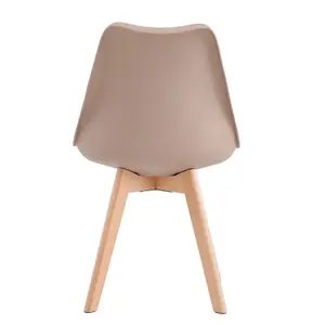 Single Dining Chair with Solid Wooden Legs and Seat Cushion Pad - Eva by MCC