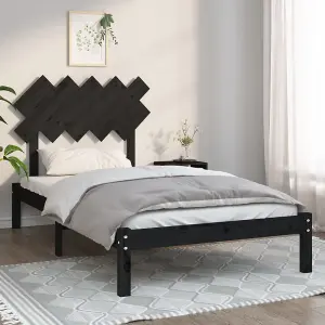 Berkfield Bed Frame Black 100x200 cm Solid Wood