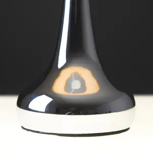 ValueLights Chrome Teardrop Touch Bed Side Table Lamps with Mustard Fabric Shade With 5w LED Bulb 3000K Warm White