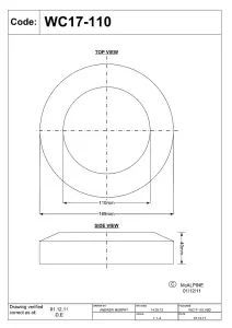 McAlpine WC17-110 WC Connector Wall Flange