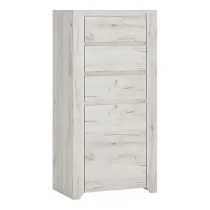 Angel 1 Door 3 Drawer Chest in White Craft Oak