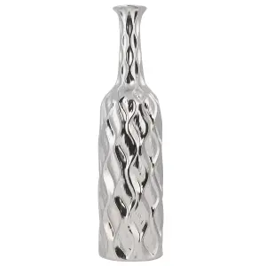 Decorative Vase BASSANIA Ceramic Silver