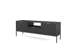 Elegant Nova TV Cabinet H560mm W1540mm D390mm in Black Matt - Sleek Entertainment Storage Solution