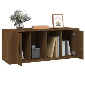 Berkfield TV Cabinet Brown Oak 100x35x40 cm Engineered Wood