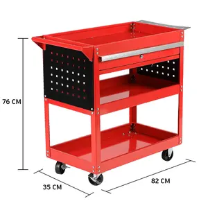 3 Tier Tool Trolley Cart Roller Cabinet for Garage Workshop