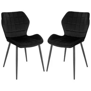 Hyampom Velvet Wing Back Side Chair Black