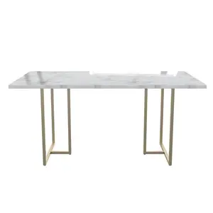 Capavella Metal Base Dining Table White / Gold