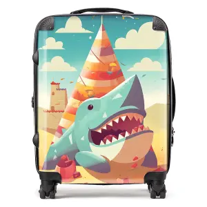 Shark On A Beach Holiday Suitcase - Large