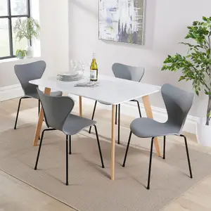 Home Source Fleur Table and 4 Grey Penny Chairs