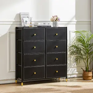 Black Plastic Storage Cabinet with 8 Drawers 97.5cm H