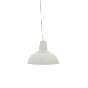 Interiors by Premier Bryen White Metal Pendant Light