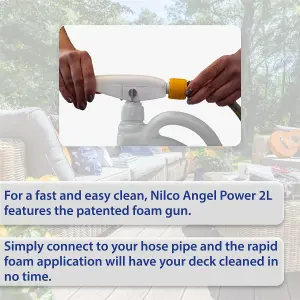 Nilco Angel Power - Garden Decking Cleaner & Foam Gun 2L Treatment 2 Litres