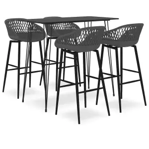 Berkfield 5 Piece Bar Set Black and Grey