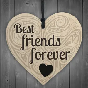 Red Ocean Friendship Best Friends Forever Sign Hanging Wooden Shabby Chic Love Heart Gift