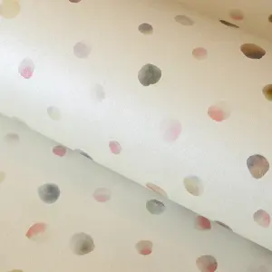 Galerie Great Kids White Smooth Glitter Watercolor Dots Wallpaper Roll