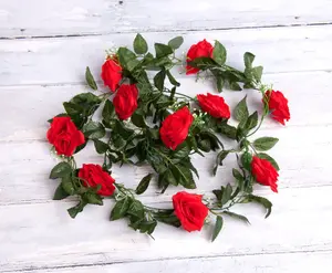 Best Artificial 7ft Red Silk Rose Garland