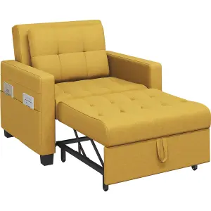 Yaheetech 3-in-1 Convertible Sleeper Sofa Bed Chair Yellow