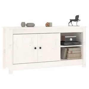 Berkfield TV Cabinet White 103x36.5x52 cm Solid Wood Pine