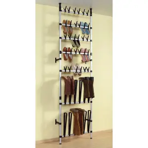 Berkfield Telescopic Shoe Rack with Rods Aluminium