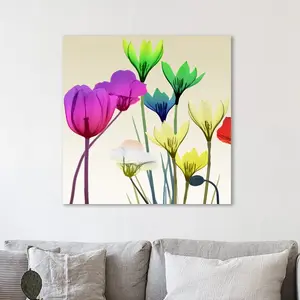 Floral Calm Pop Mate - Wrapped Canvas Print 30 cm H x 30 cm W