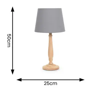 Annum Wood Table Lamp Natural / Grey / Yes