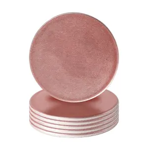 Metallic Coasters - Rose Gold - 10cm - Pack of 6 - Table Non-Slip Drink Mats by Harbour Housewares