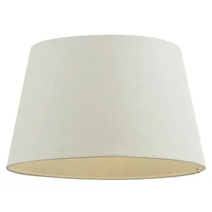 16" Inch Round Tapered Drum Lamp Shade Ivory Linen Fabric Cover Simple Elegant