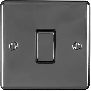 BLACK NICKEL Bedroom Socket & Switch Set - 1x Light & 2x Double UK Power Sockets