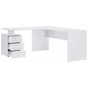 Calderone 180cm W Rectangular Executive Desk White/White