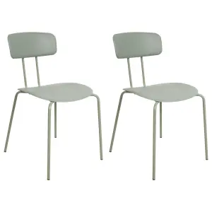 Set of 2 Dining Chairs SIBLEY Light Green