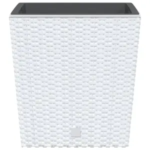 Berkfield Planter with Removable Inner White 21 / 32 L PP Rattan