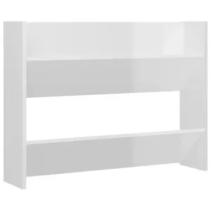 Wall Shoe Cabinets 2 pcs High Gloss White 80x18x60 cm Engineered Wood