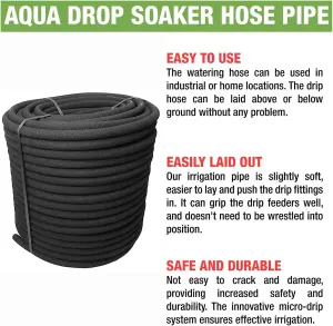 Transform Your Plant Watering 100m Aqua Drop Soaker Hose Drip Pipe-Premium Recycled Rubber LowWater Usage and Efficient Irrigation