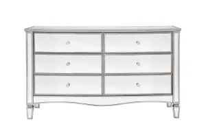 Birlea Elysee 6 Drawer Wide Chest Mirrored