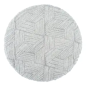 ALLIE Round Modern Shaggy Area Rug 160 x 160 cm