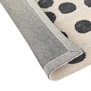 Wool Area Rug 200 x 200 cm Beige and Black HAVRAN