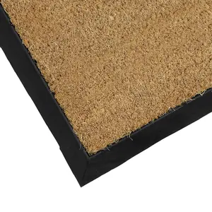 JVL Granite Rubber Tray Base Coir Doormat 40x70cm