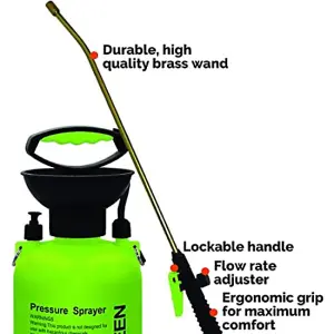 Pro-Kleen Garden Pressure Pump Sprayer Manual Action 10L - Brass Lance - 2 x Spare Seal Kits