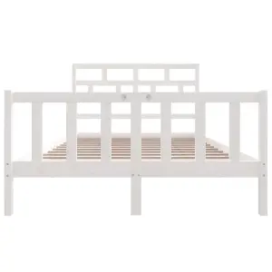 Berkfield Bed Frame White Solid Wood Pine 120x200 cm