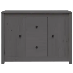 Torres 100Cm 2 Drawer Solid Wood Highboard Grey