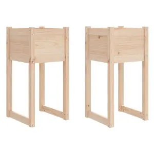 Berkfield Planters 2 pcs 40x40x81 cm Solid Wood Pine